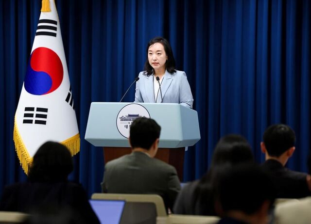 ▲ 전은수 대통령실 부대변인이 15일 서울 용산 대통령실에서 이날 열린 비서실장 주재 수석보좌관회의 관련 브리핑을 하고 있다. ⓒ뉴시스