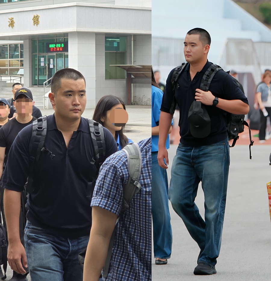 ▲ 이재용 삼성전자 회장의 장남 지호씨가 15일 경남 창원시 진해구 해군사관학교에서 열린 해군 학사장교 사관후보생 입영식 행사장으로 들어가고 있다.ⓒ삼성전자