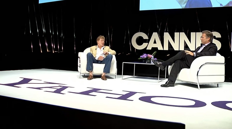 ▲ 2011 칸라이언즈 무대에 선 로버트 레드포드. ©Cannes Lions