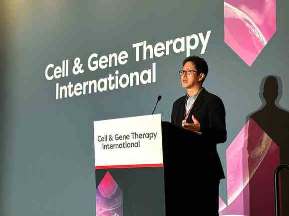 ▲ 16일(미국 현지시간) 이태희 삼성바이오로직스 항체배양PD팀 상무가 스피킹 세션에서 발표하고 있다.ⓒ삼성바이오로직스