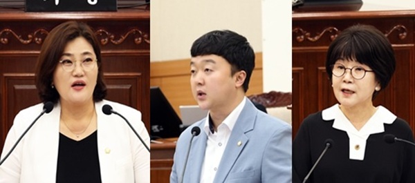 ▲ 왼쪽부터 이명숙 의원, 박석영 의원,이희래 의원.ⓒ유성구의회