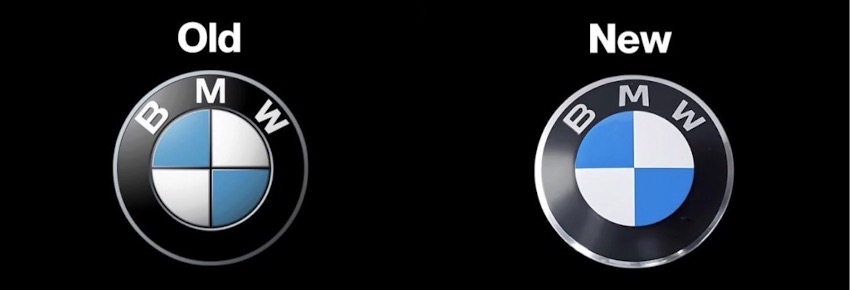 ▲ BMW 옛 로고(좌)와 신규 로고. ©BMW 그룹