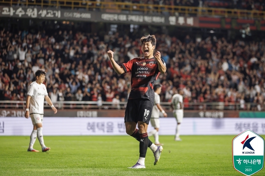 ▲ 이호재가 선제 결승골을 터뜨린 포항이 제주에 1-0 승리를 거뒀다.ⓒ한국프로축구연맹 제공