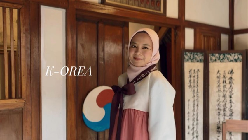 ▲ 광복 80년 특별분야에서는 인도네시아의 비나 아울리아 자키아 소디킨 씨가 약자(G.W.A.N.G.B.O.K.)를 활용한 작품 '광복절의 빛'이 우승했다.ⓒ문체부