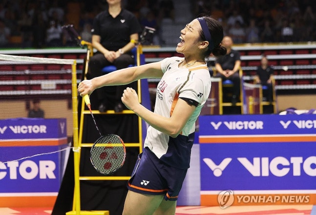 ▲ 배드민턴 세계 최강 안세영이 41분 만에 일본을 꺾고 코리아오픈 4강에 진출했다.ⓒ연합뉴스 제공