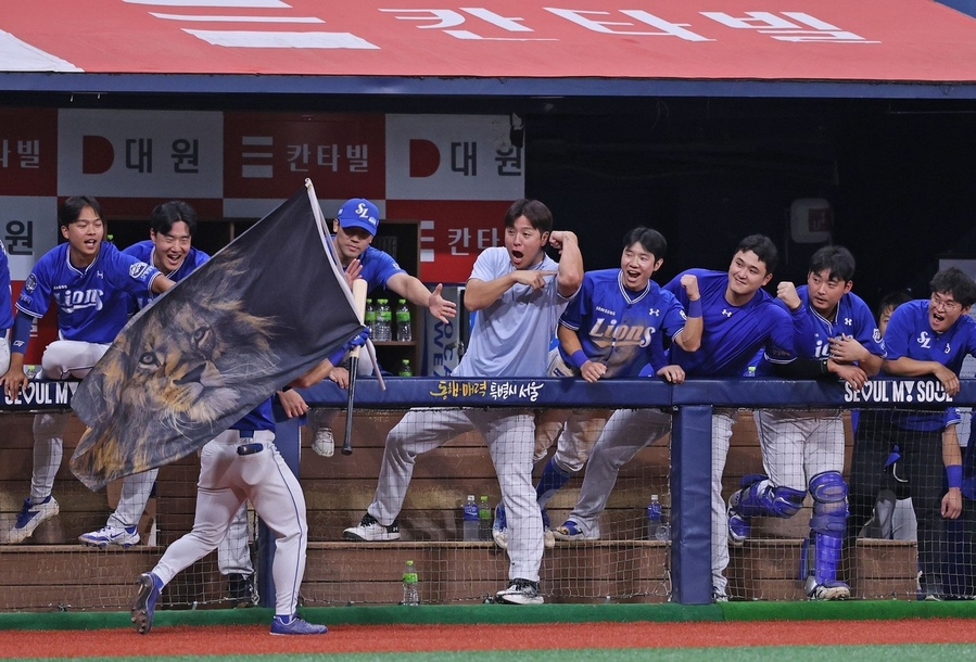 ▲ 삼성이 키움을 꺾고 가을야구 매직넘버를 1로 줄였다.ⓒ삼성 라이온즈 젝공