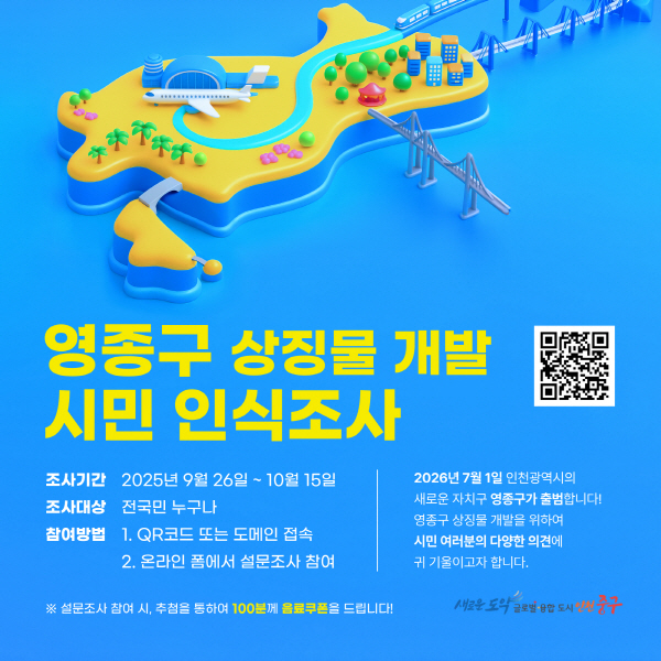 ▲ 내년 7월 출범할 인천 영종구 상징물 시민여론조사 포스터 ⓒ중구 제공