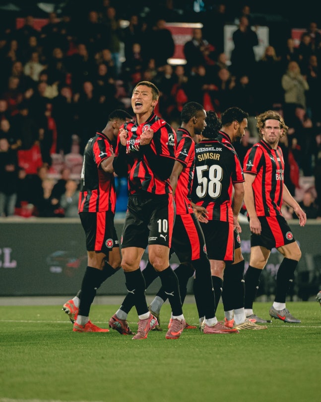 ▲ 미트윌란 조규성이 환상적인 바이시클 킥을 성공시키며 팀 승리를 이끌었다.ⓒ미트윌란 제공