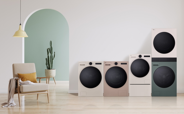 ▲ LG전자가 AI 기능을 갖춘 다양한 세탁 가전을 선보인다. 신제품은 ▲LG 트롬 AI 세탁기(25kg) ▲LG 트롬 AI 건조기(25kg) ▲LG 트롬 AI 오브제컬렉션 워시타워(세탁·건조 23kg) ▲LG 트롬 AI 워시콤보 컴팩트(세탁 11kg·건조 6kg) 총 4종으로, 30일 AI 세탁기와 AI 건조기부터 순차 출시한다.ⓒLG전자