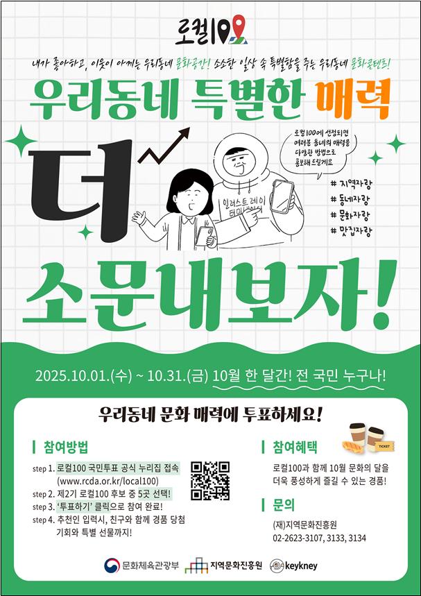 ▲ '제2기 로컬100' 온라인 투표 안내 포스터.ⓒ문체부