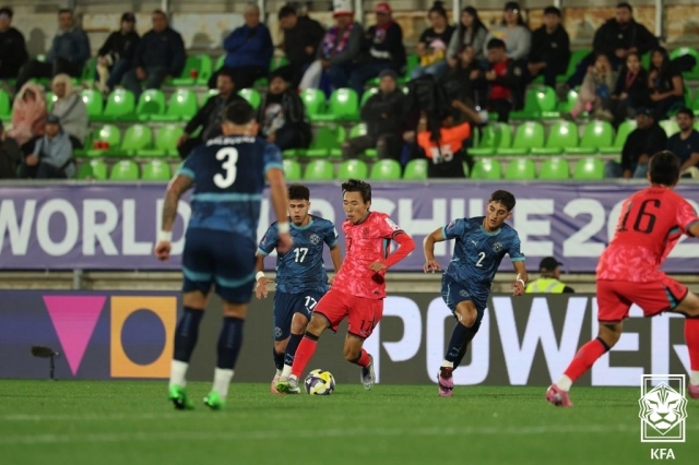 ▲ 한국 U-20 대표팀이 수적 우세에도 불구하고 파라과이와 0-0으로 비겼다.ⓒ대한축구협회 제공