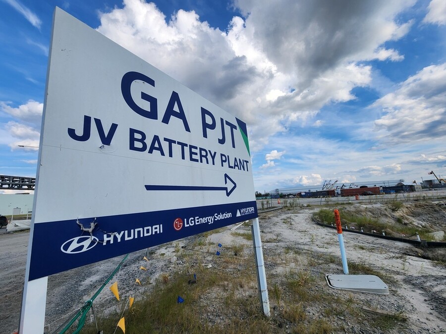 ▲ 미국 조지아주 현대차-LG에너지솔루션 합작공장 간판ⓒ연합뉴스
