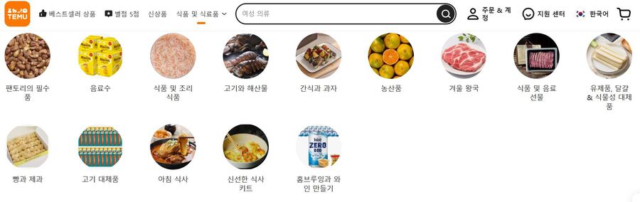 ▲ 테무 홈페이지