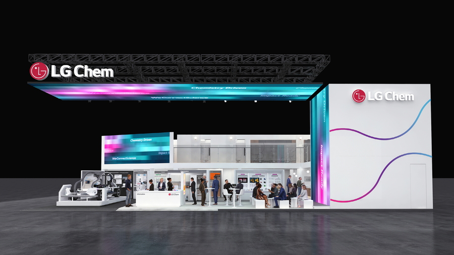 ▲ 독일 K2025에 참가한 LG화학의 전시부스 조감도ⓒLG화학