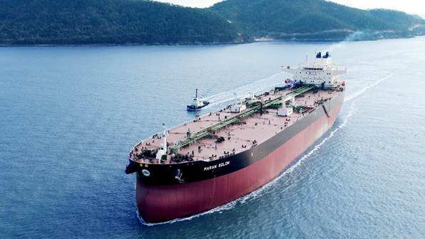 ▲ 대한조선이 건조한 수에즈막스급(Suezmax)급 원유운반선. ⓒ대한조선