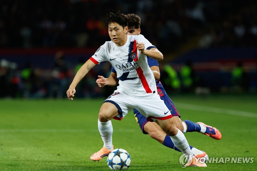 ▲ 이강인이 교체 출전한 PSG가 바르셀로나에 2-1 극적인 역전 승리를 거뒀다.ⓒ연합뉴스 제공
