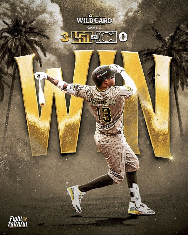 ▲ 샌디에이고 파드리스는 미국 일리노이주 시카고 리글리 필드에서 열린 시카고 컵스와 NL WC 시리즈 2차전에서 3대 0으로 완승했다. 251002 사진=파드리스 인스타그램 갈무리. ⓒpadres