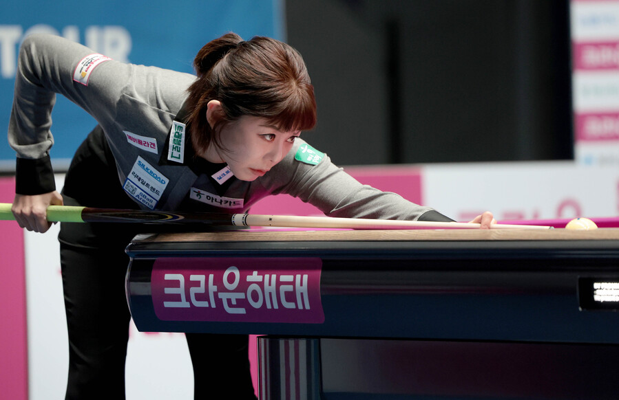 ▲ 김가영이 일본 히다를 꺾고 8강에 올라 2연속 우승에 청신호를 밝혔다.ⓒPBA 제공