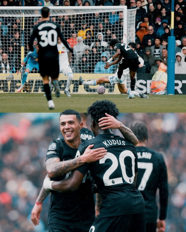 ▲ 텔과 쿠두스의 연속골을 앞세운 토트넘이 리즈를 2-1로 격파했다.ⓒ토트넘 제공