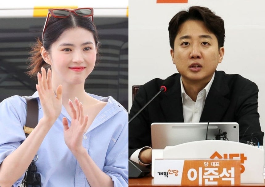 ▲ 배우 한소희(왼쪽)와 이준석 개혁신당 대표. /뉴시스