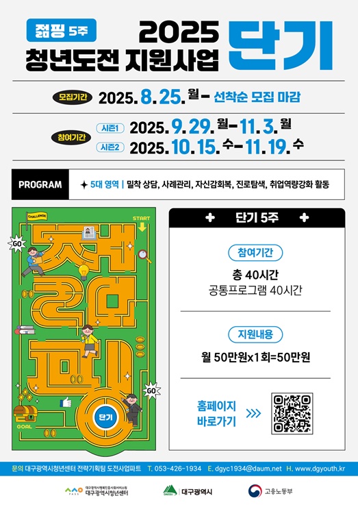 ▲ 청년도전지원사업 단기과정 포스터.ⓒ대구시