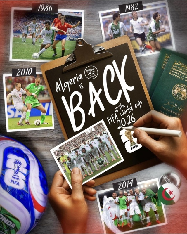 ▲ 알제리 축구 국가대표팀 공식 인스타그램 계정 갈무리. 251010 ⓒlesverts.faf