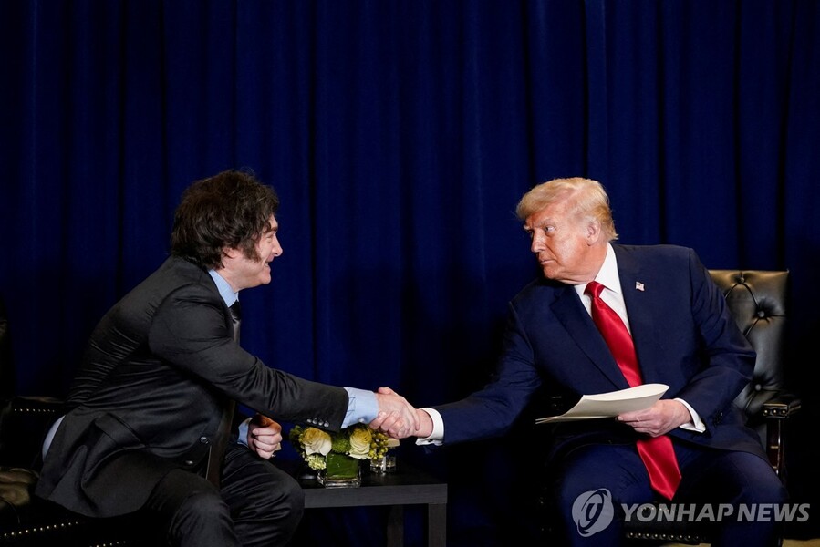 ▲ 하비에르 말레이 아르헨티나 대통령과 도널드 트럼프 미국 대통령. 출처=로이터ⓒ연합뉴스