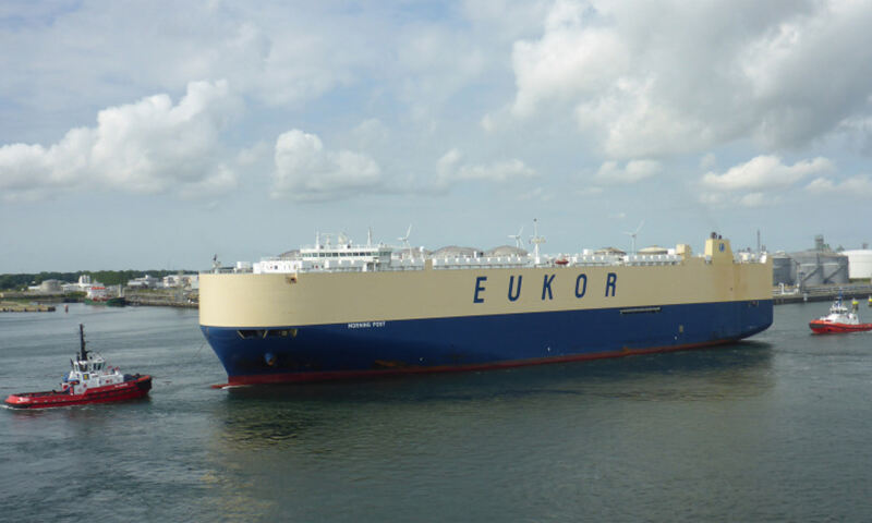 ▲ ESG 연계 대출 보증 대상 유코카캐리어스 자동차운반선 3척 중 1척 MORNING POST호의 모습. ⓒ한국해양진흥공사