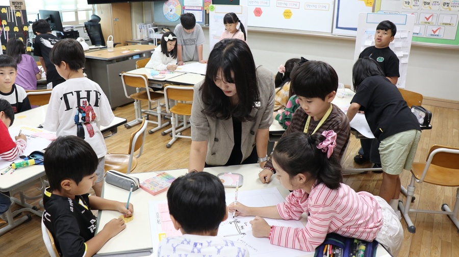 ▲ 대구시교육청은 지난 9월 11일 대구국제고등학교를 시작으로, 11월 5일까지 순차적으로 소속 및 각 시·도 교사와 교육전문직을 대상으로 32개 초(PYP)·중(MYP)·고(DP) 총 32개교 IB 월드스쿨 수업 공개’를 실시한다.(삼영초1학년 수업 공개 장면)ⓒ대구시교육청