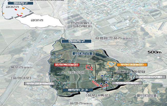 ▲ 청주시 북이면 금대지구.ⓒ충북도