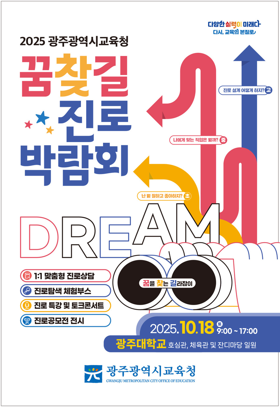 ▲ 광주시교육청, 2025 광주 꿈찾길 진로박람회 개최 - 진로박람회 포스터ⓒ광주시교육청 제공