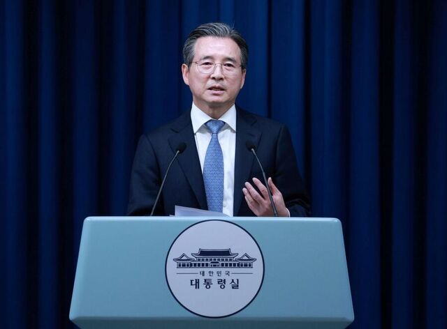▲ 김용범 정책실장이 1일 서울 용산 대통령실 청사에서 샘 알트만 오픈AI CEO 접견 관련 브리핑을 하고 있다. ⓒ뉴시스