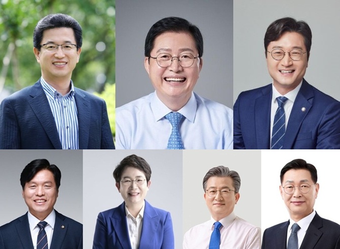 ▲ 왼쪽부터 허태정 전시장·장종태·장철민·조승래·정용래·김재선 구청장.ⓒ뉴데일리