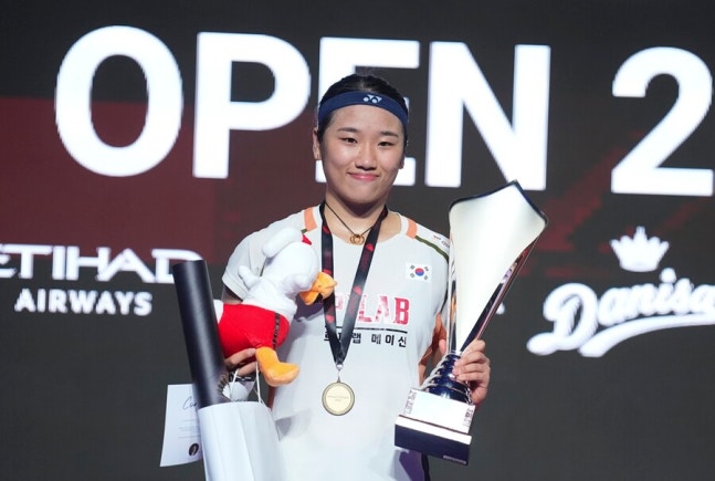 ▲ '세계 최강' 안세영이 중국의 왕즈위를 꺾오 덴마크오픈 우승을 차지했다.ⓒ연합뉴스 제공