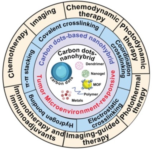 ▲ 영상 및 다양한 치료 전략을 지능적으로 통합할 수 있는 종양 미세환경 반응형 CD 기반 나노하이브리드 이미지.ⓒ중앙대