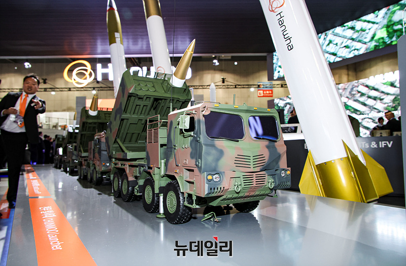 ▲ 한화 부스에서는 천무, L-PGW 등을 선보였다. ⓒ뉴데일리DB