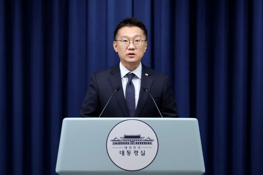 ▲ 김남준 대변인이 20일 서울 용산 대통령실 청사에서 ADEX 및 방산 토론회 관련 브리핑을 하고 있다. ⓒ뉴시스