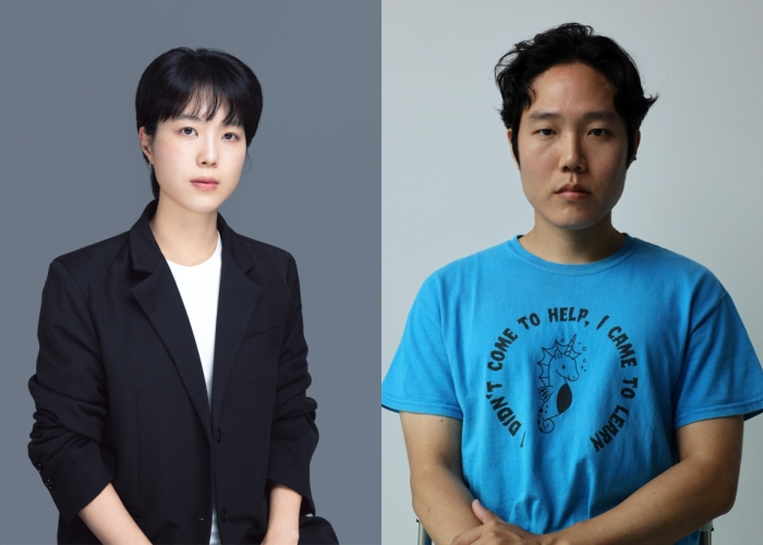 ▲ 공연예술부문 수상자 전서아 작∙연출가(왼쪽)와 시각예술부문 수상자 박정우 작가.ⓒ두산연강재단