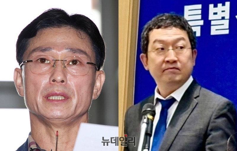 ▲ 임성근 전 해병대 1사단장(왼쪽) 및 정민영 순직해병 특별검사보. ⓒ정혜영 기자