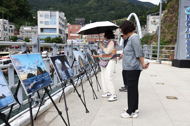 ▲ 울릉도 현지에서 개최된 독도 사진전.ⓒ삼척시