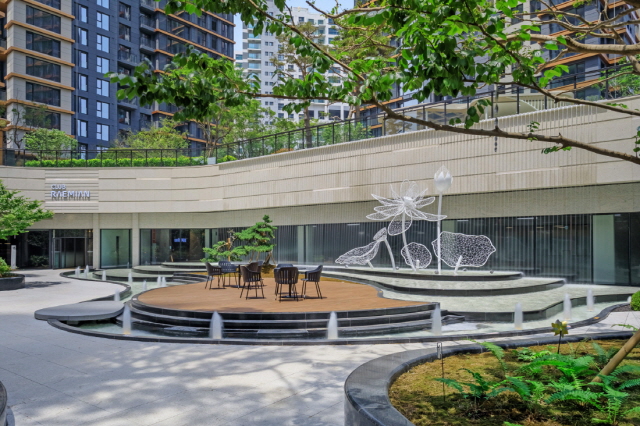 ▲ 래미안 원펜타스 선큰정원. ⓒ삼성물산 건설부문
