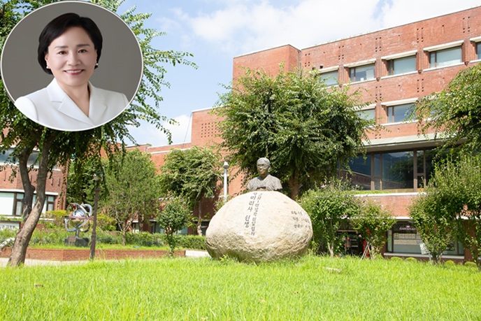 ▲ 덕성여자대학교 전경. 좌측 상단은 김건희 총장.ⓒ덕성여대