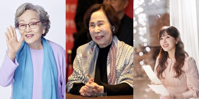 ▲ 왼쪽부터 배우 김영옥·손숙·하희라.ⓒ수컴퍼니·뉴데일리 DB