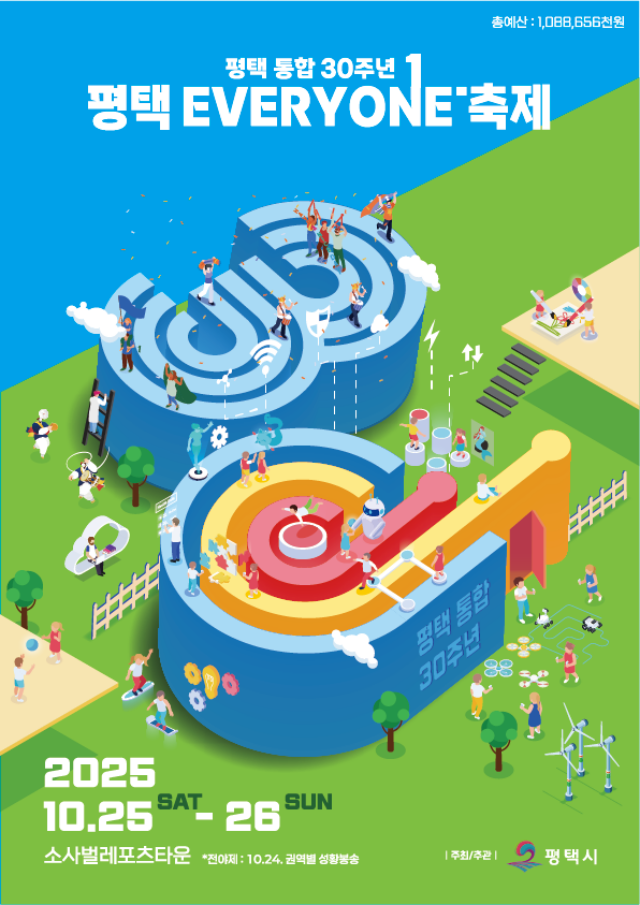 ▲ 시 통합 30주년 평택 EVERYONE 축제 포스터ⓒ평택시 제공
