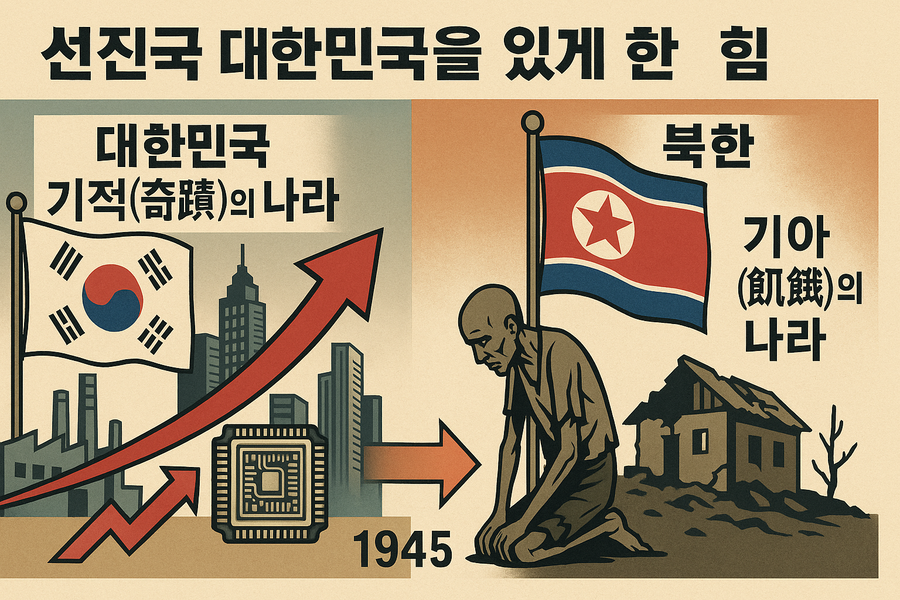 ▲ 체제 선택이 가른 극명한 결과. 너무 대조적이다. ⓒ 챗Gpt