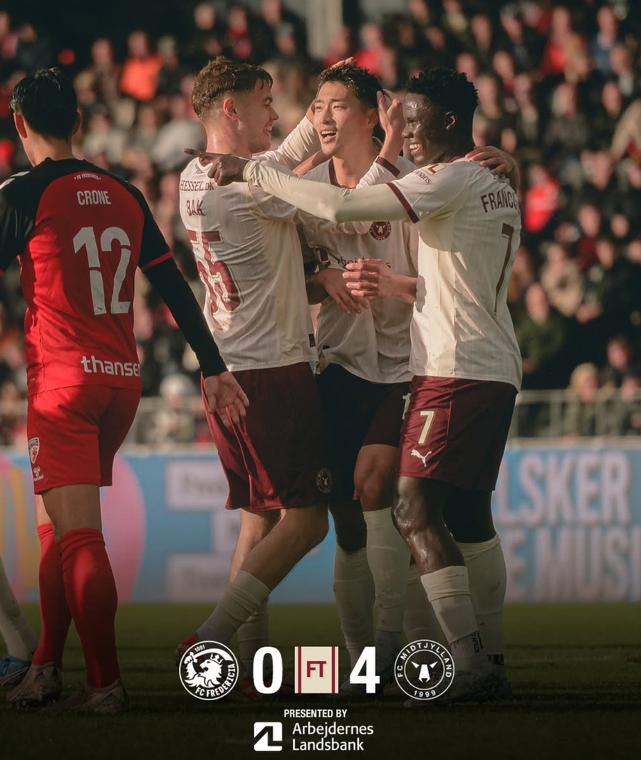 ▲ 미트윌란 조규성이 부상 후 처음으로 풀타임을 소화하며 시즌 4호골을 신고했다.ⓒ미트윌란 제공