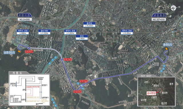 ▲ 춘천지역 전력구공사 노선도ⓒ두산건설