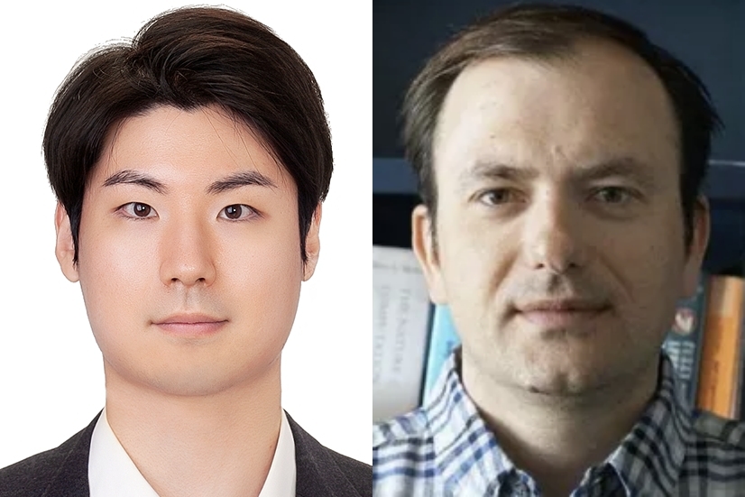 ▲ DGIST(총장 이건우) 전기전자컴퓨터공학과 최상현 교수팀이 차세대 반도체 소자로 주목받는 ‘멤리스터(memristor)’를 웨이퍼(wafer) 단위로 대규모 집적화하는 데 성공했다.(좌측부터) DGIST 전기전자컴퓨터공학과 최상현 교수, 미국 캘리포니아대학교 산타바바라 캠퍼스 Dmitri Strukov 교수).ⓒDGIST