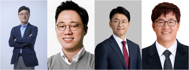 ▲ 왼쪽부터 정재헌 SKT 신임 CEO, 김정규 SK스퀘어 신임 CEO, 김완종 SK AX 신임 CEO, 김성수 SK브로드밴드 신임 CEO.ⓒSK그룹