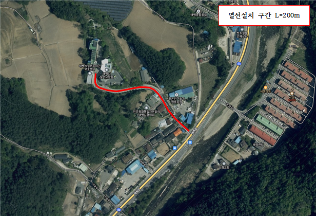 ▲ 태백시는 문곡동 노인복지관 진입로 일원 200m 구간에 도로 열선 설치를 추진한다. ⓒ태백시